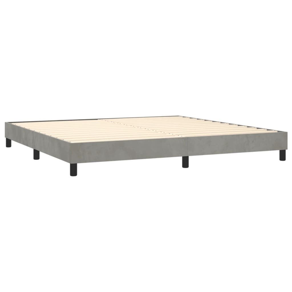 Cadre de lit sans matelas gris clair 200x200 cm velours - XIOS
