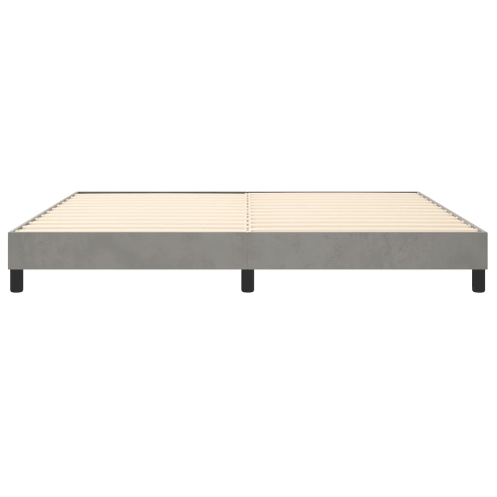 Cadre de lit sans matelas gris clair 200x200 cm velours - XIOS