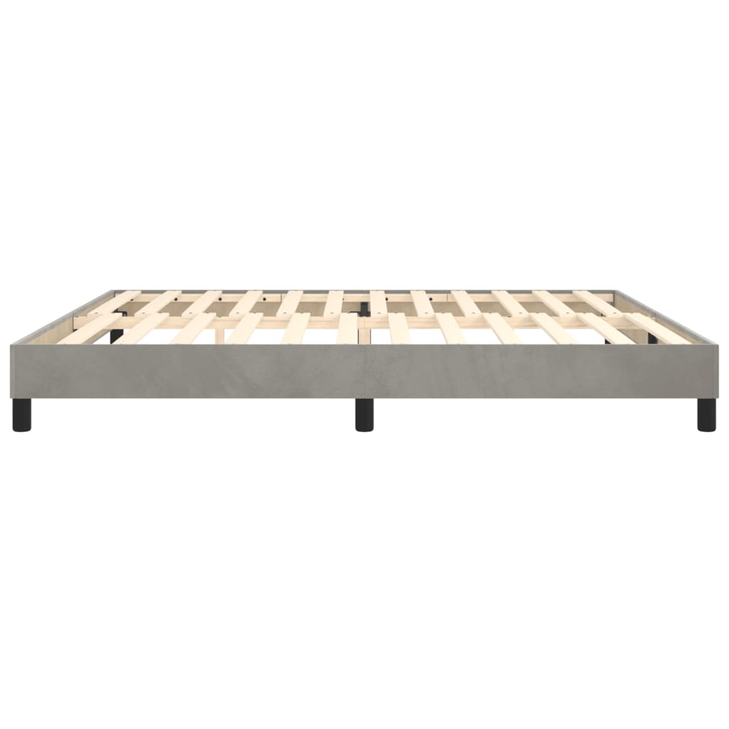 Cadre de lit sans matelas gris clair 200x200 cm velours - XIOS