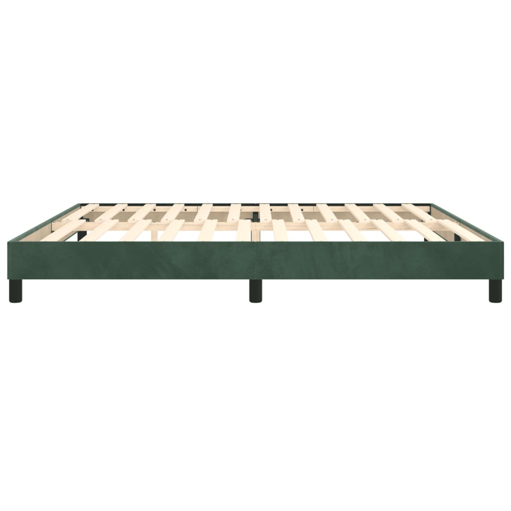 Cadre de lit sans matelas vert foncé 200x200 cm velours - XIOS