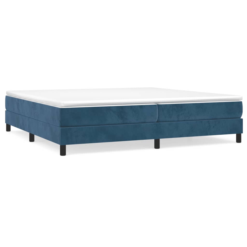 Cadre de lit sans matelas bleu foncé 200x200 cm velours - XIOS