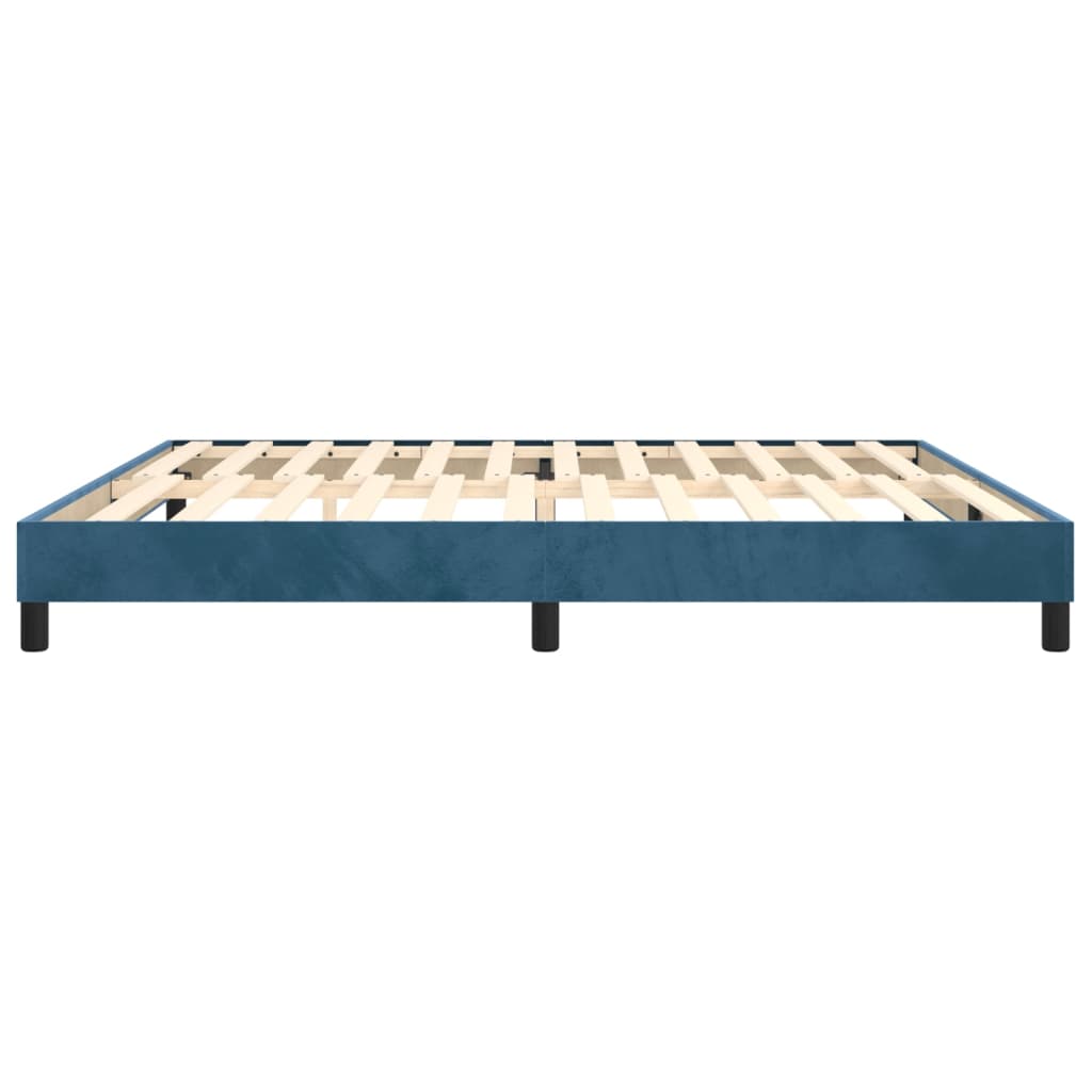 Cadre de lit sans matelas bleu foncé 200x200 cm velours - XIOS