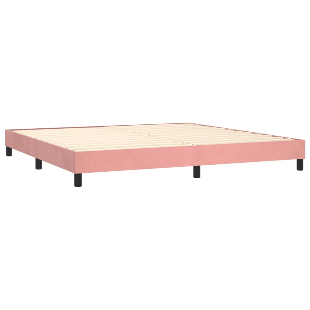 Cadre de lit sans matelas rose 200x200 cm velours - XIOS