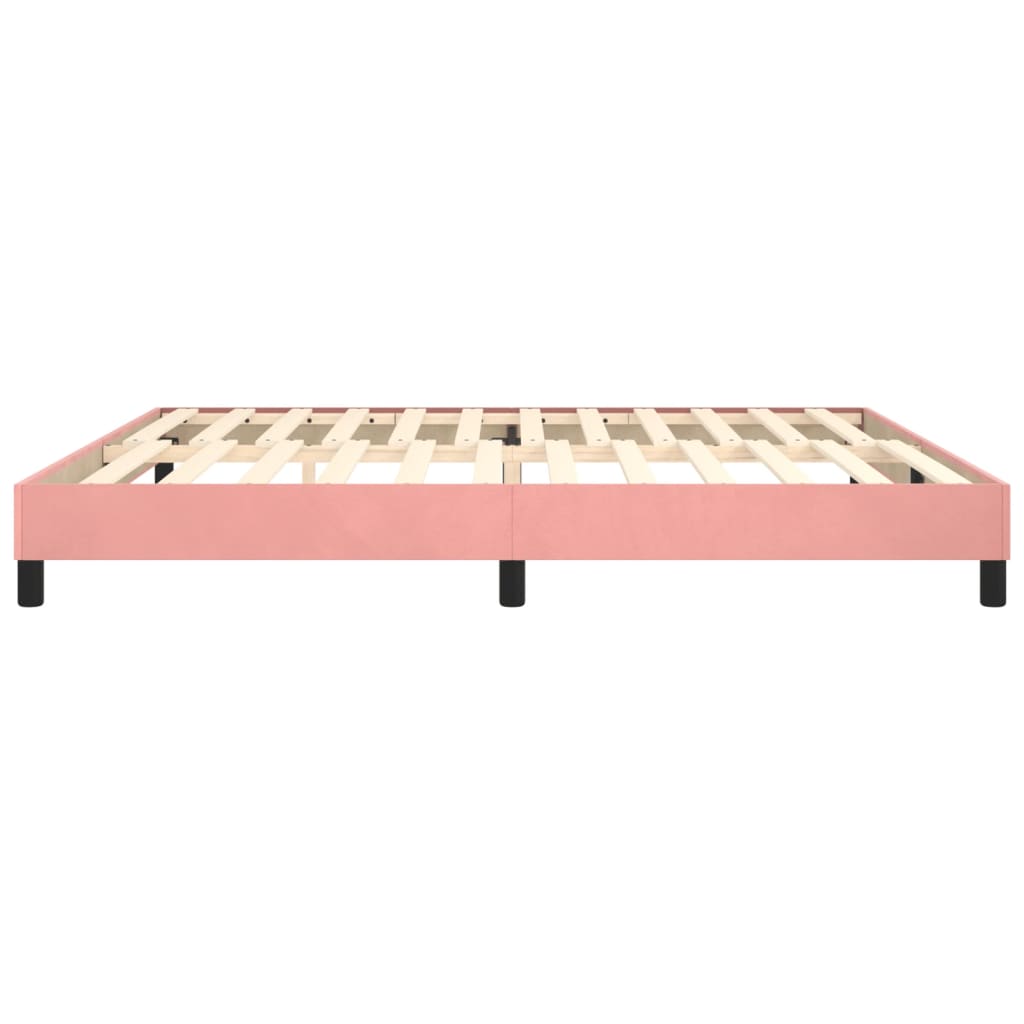 Cadre de lit sans matelas rose 200x200 cm velours - XIOS