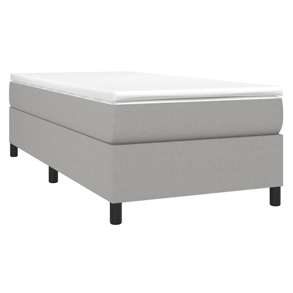 Cadre de lit sans matelas gris clair 90x190 cm tissu - XIOS
