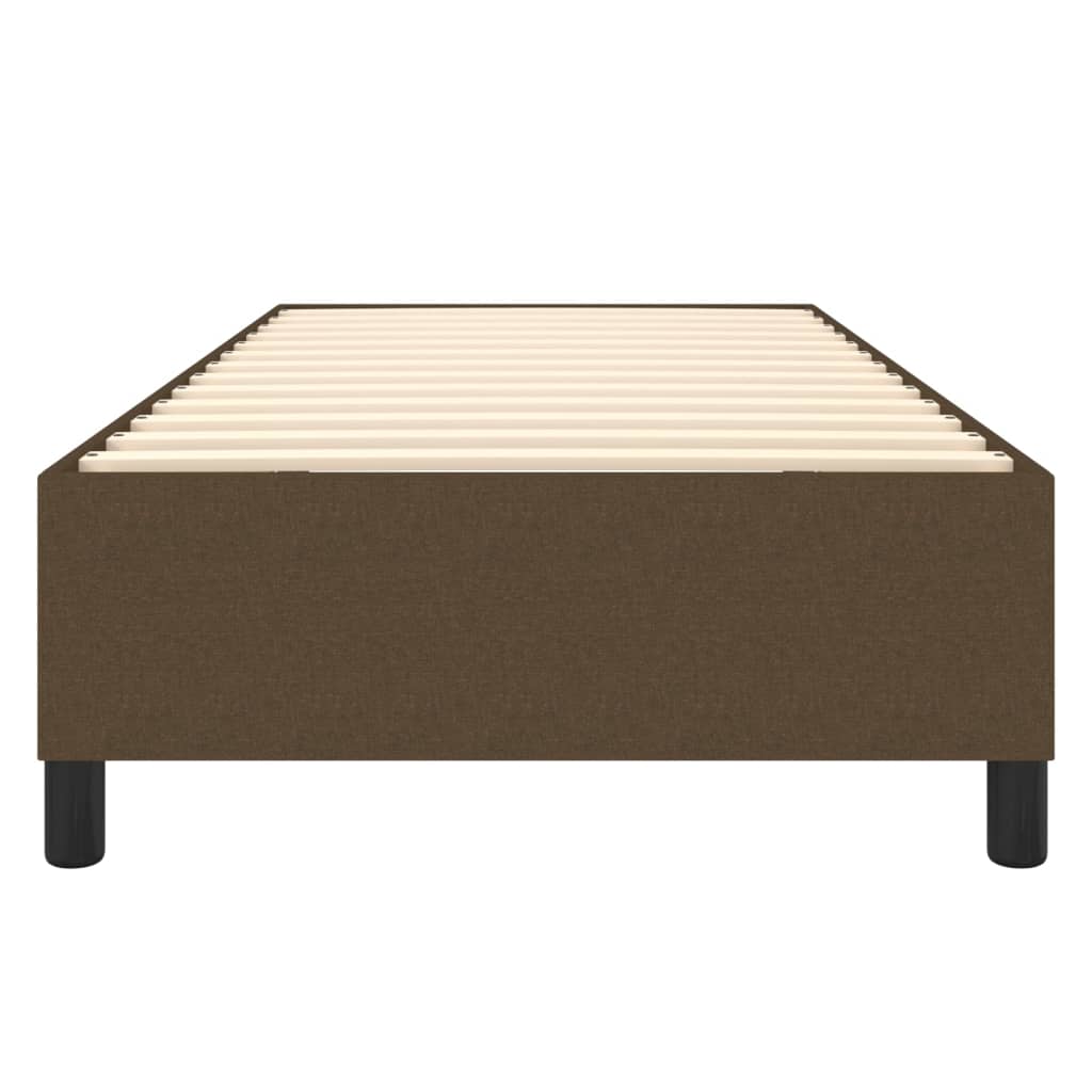 Cadre de lit à lattes marron foncé 100x200 cm tissu - XIOS