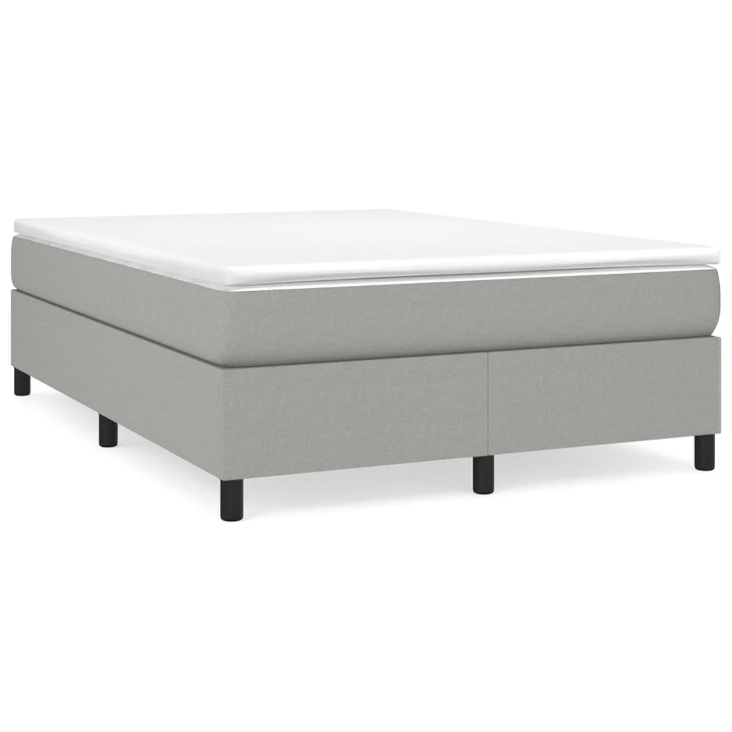 Cadre de lit sans matelas gris clair 140x190 cm tissu - XIOS