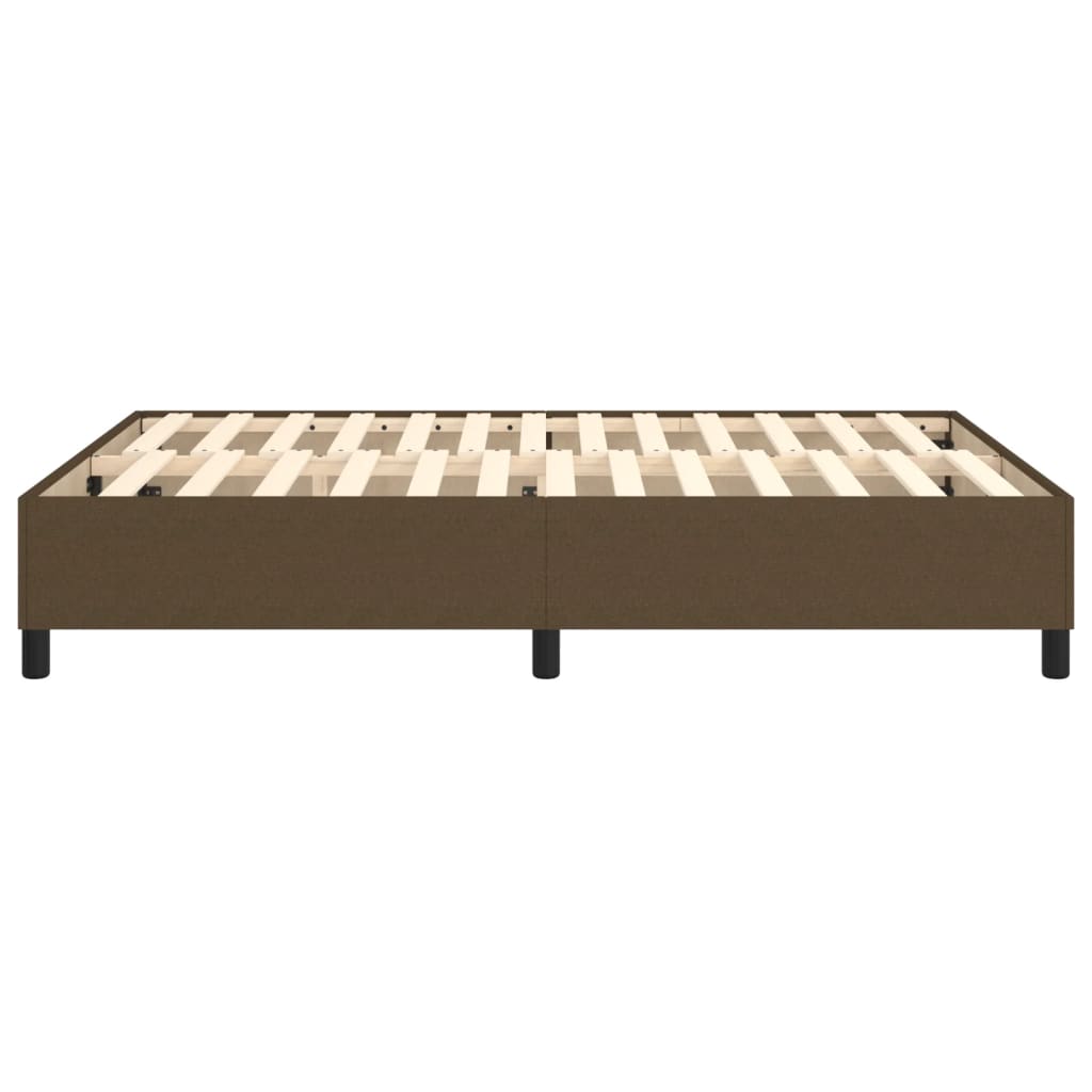 Cadre de lit sans matelas marron foncé 140x190 cm tissu - XIOS