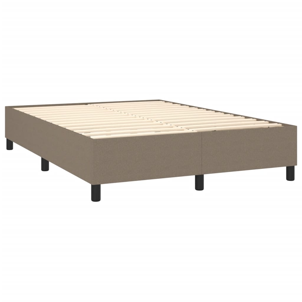 Cadre de lit à ressorts taupe 140x190 cm tissu - XIOS