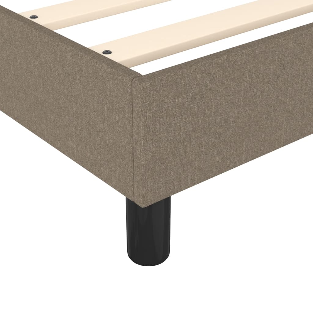 Cadre de lit à ressorts taupe 140x190 cm tissu - XIOS