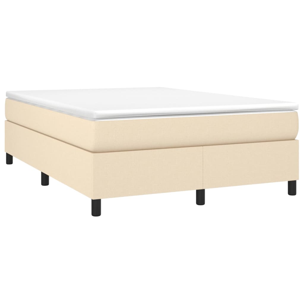 Cadre de lit sans matelas crème 140x190 cm tissu - XIOS