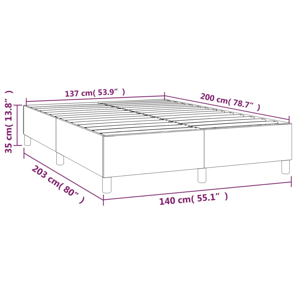 Cadre de lit sans matelas gris clair 140x200 cm tissu - XIOS