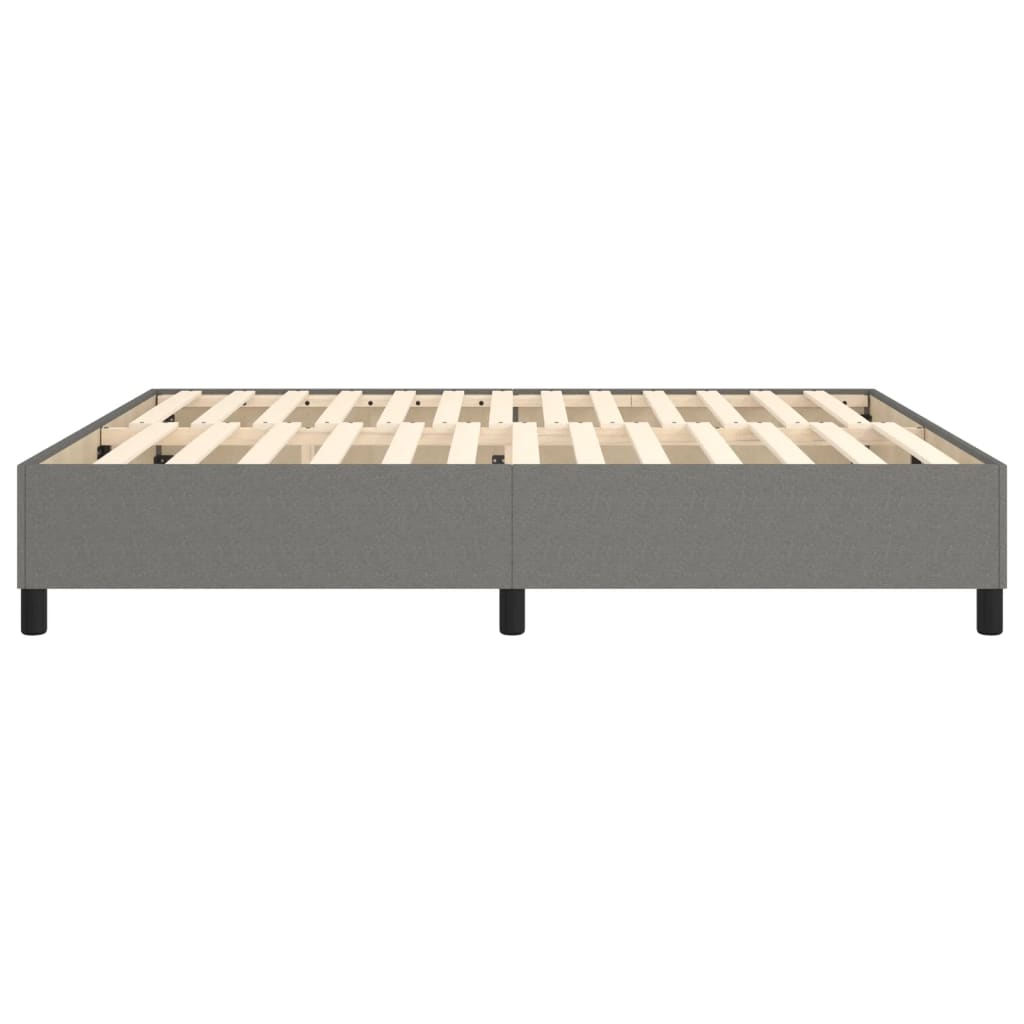 Cadre de lit sans matelas gris foncé 160x200 cm tissu - XIOS