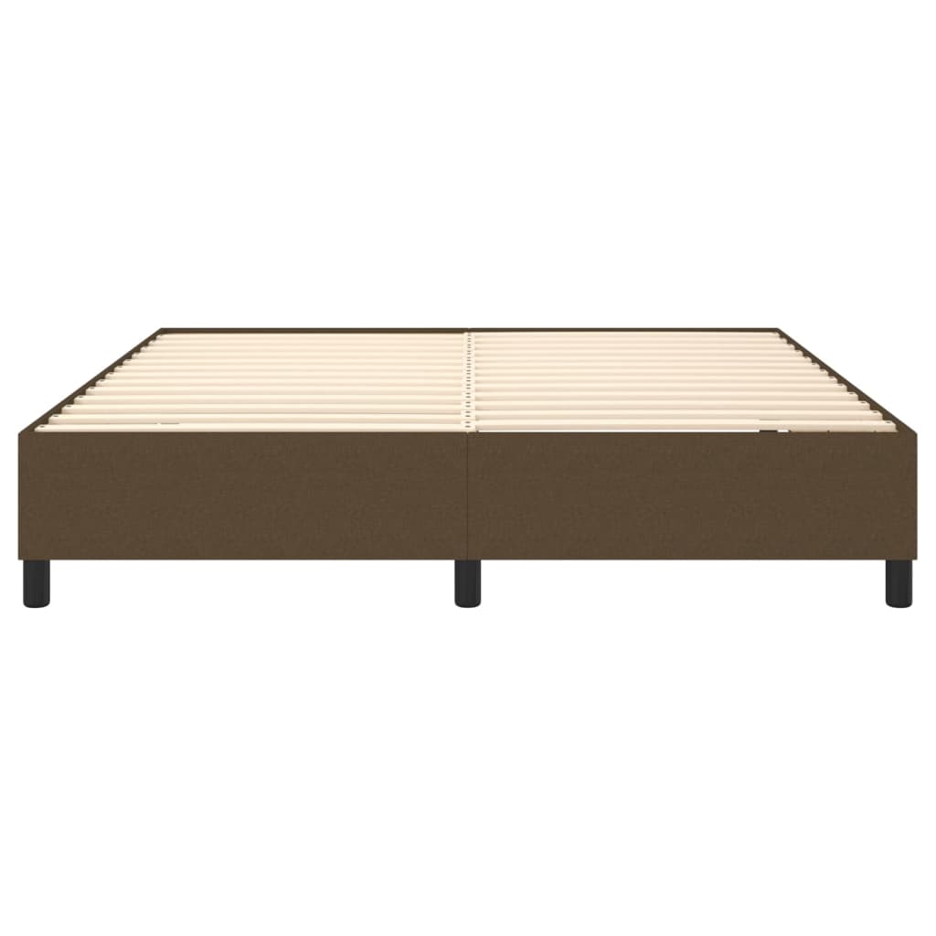 Cadre de lit sans matelas marron foncé 160x200 cm tissu - XIOS