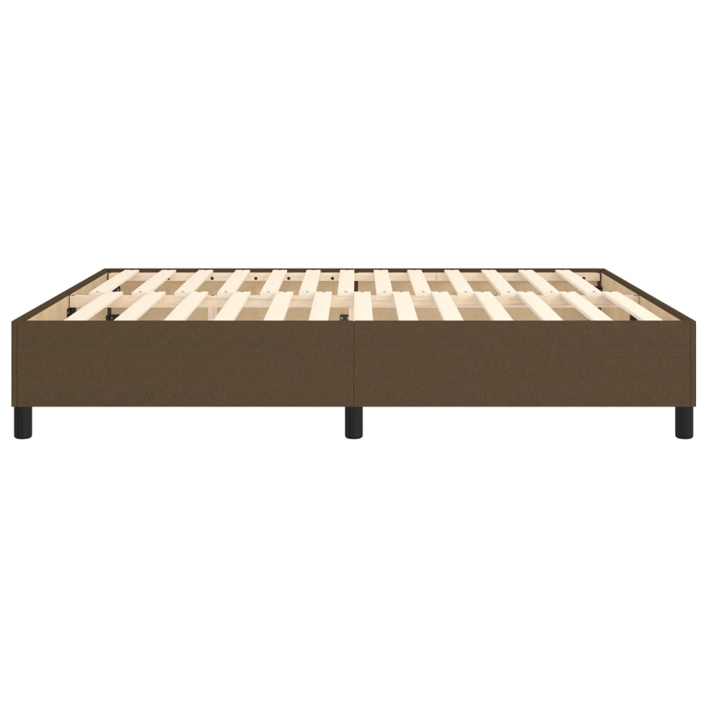 Cadre de lit sans matelas marron foncé 160x200 cm tissu - XIOS