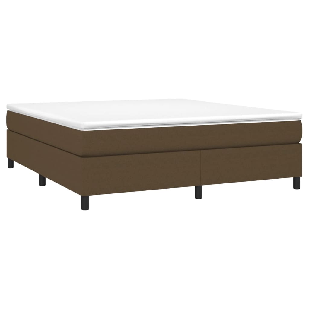 Cadre de lit à ressorts marron foncé 180x200 cm tissu - XIOS