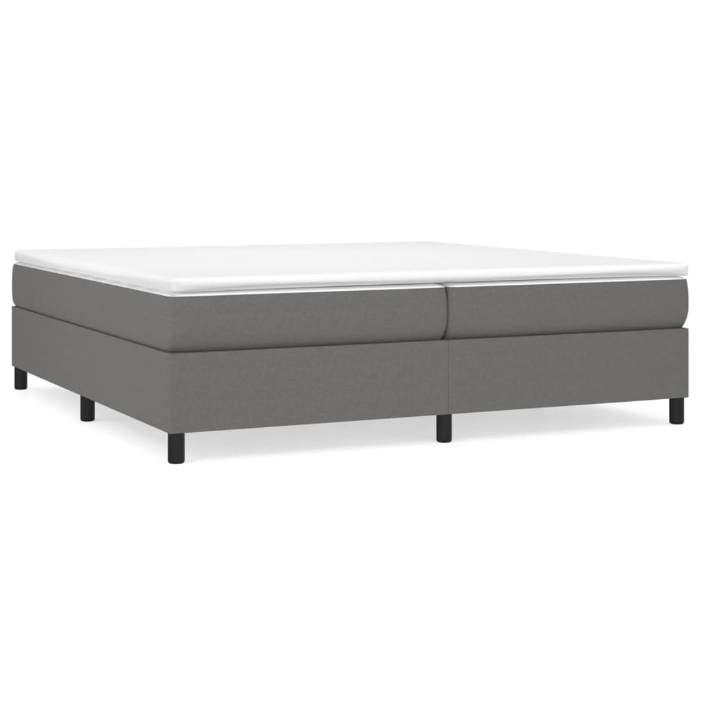 Cadre de lit sans matelas gris foncé 200x200 cm tissu - XIOS