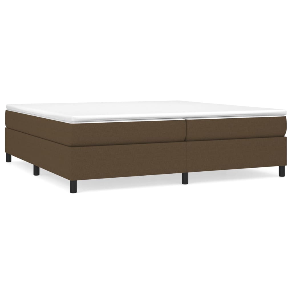 Cadre de lit sans matelas marron foncé 200x200 cm tissu - XIOS