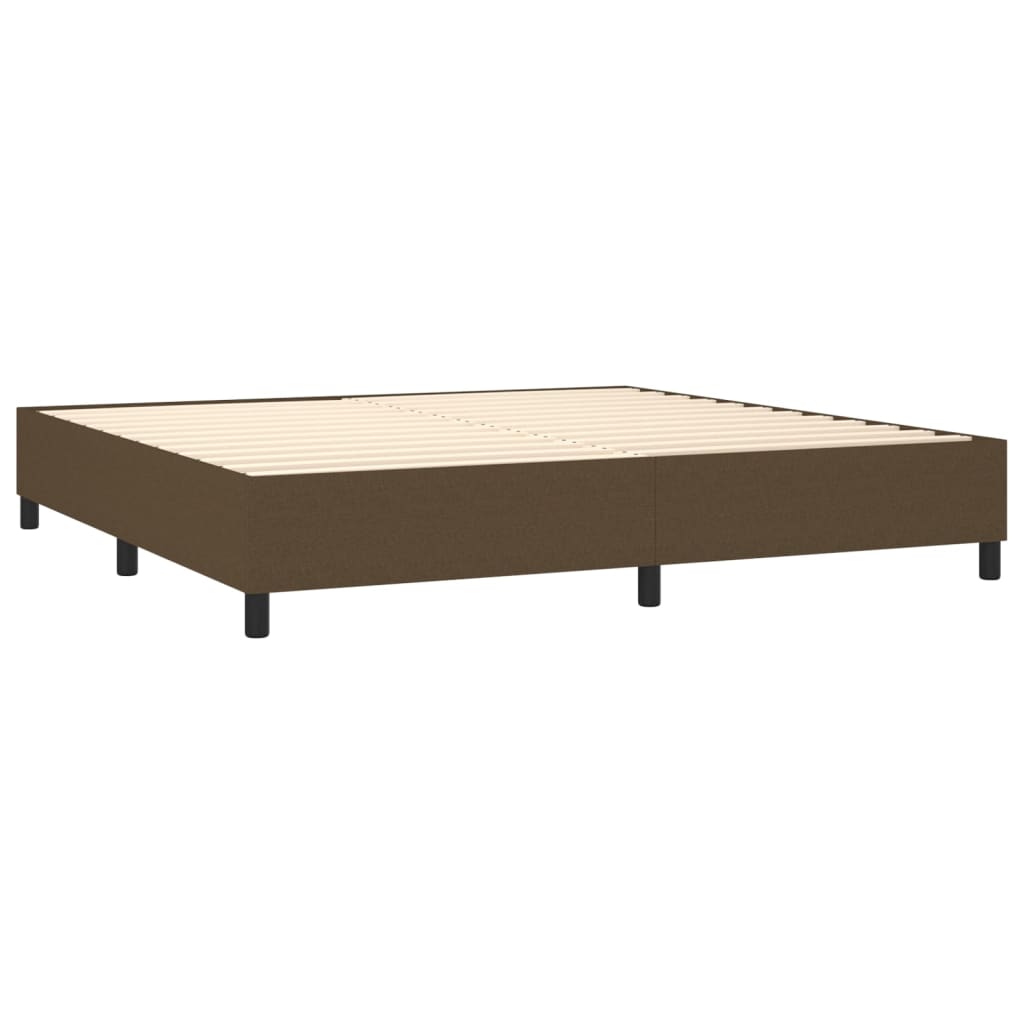 Cadre de lit sans matelas marron foncé 200x200 cm tissu - XIOS