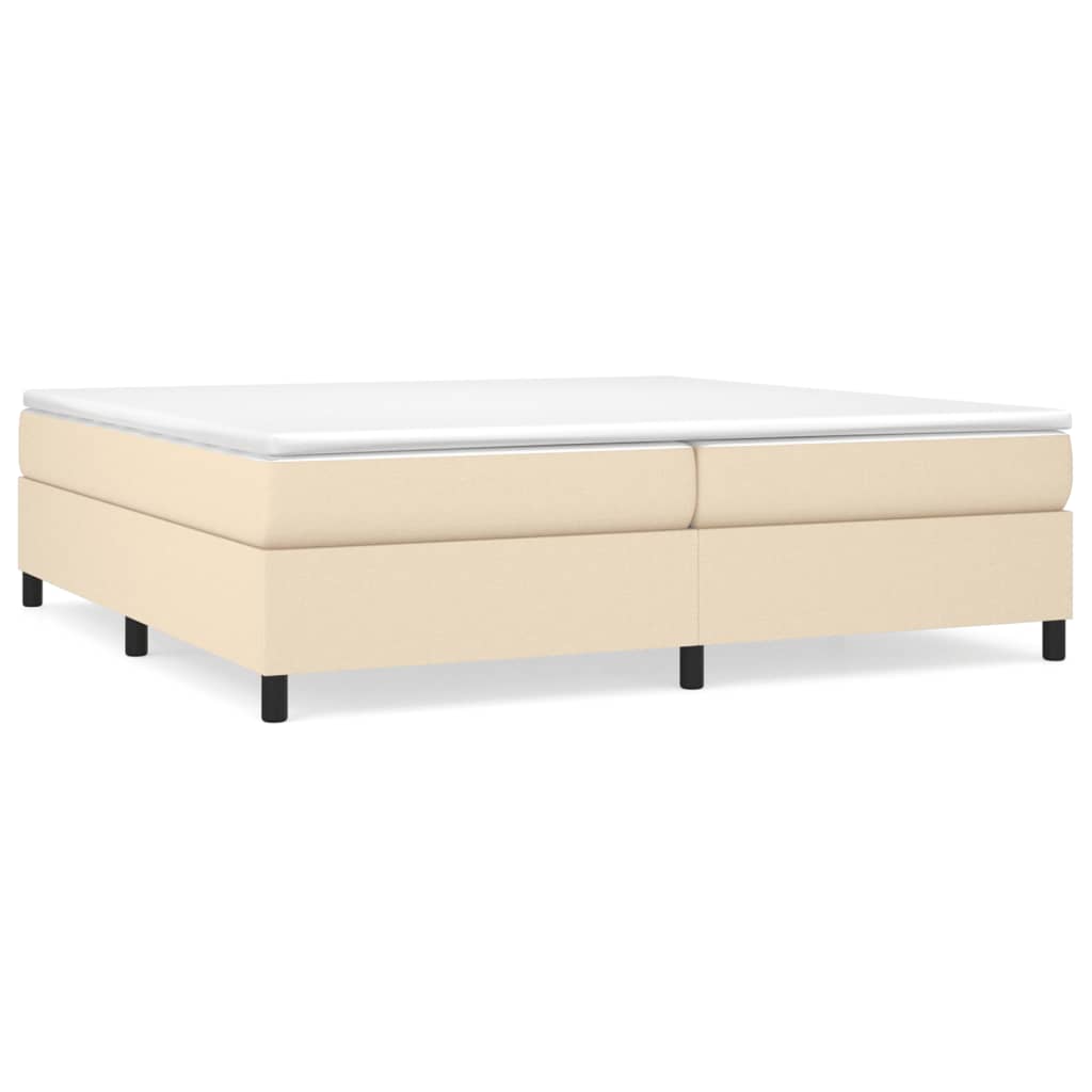 Cadre de lit sans matelas crème 200x200 cm tissu - XIOS