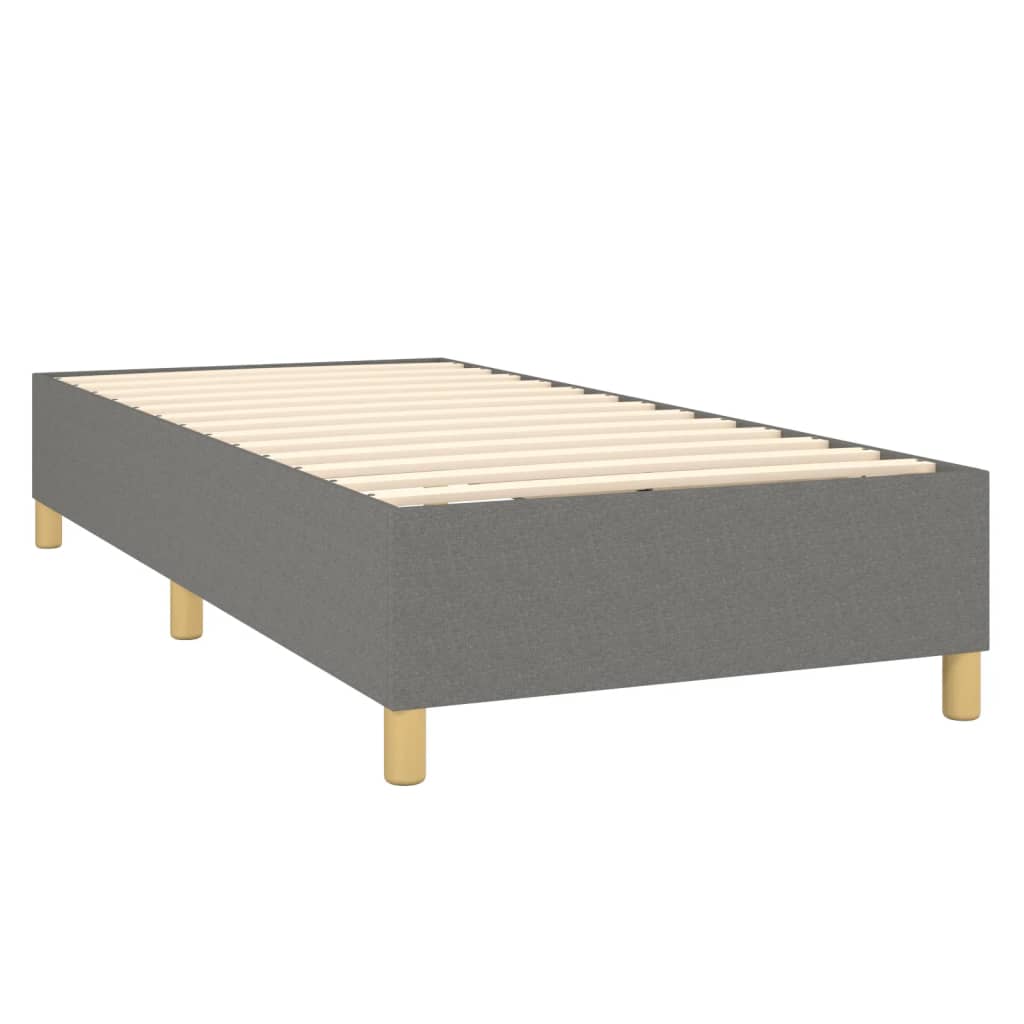 Cadre de lit sans matelas gris foncé 100x200 cm tissu - XIOS