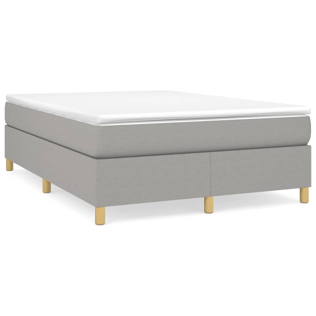Cadre de lit sans matelas gris clair 140x190 cm tissu - XIOS