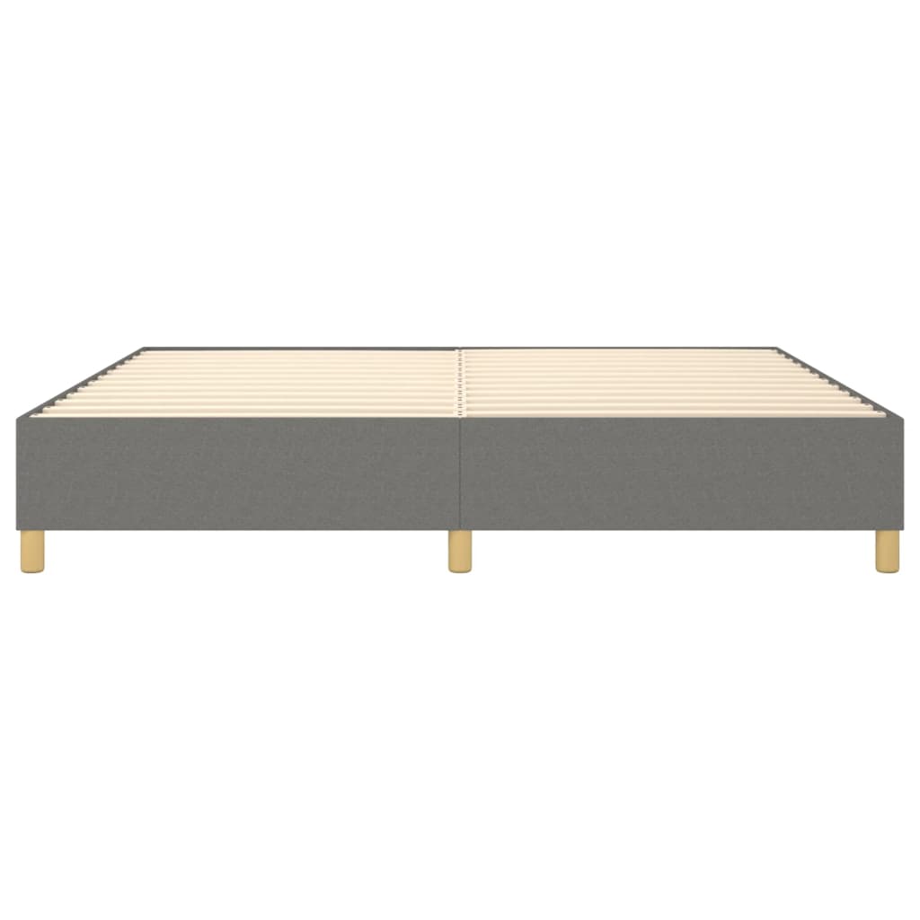 Cadre de lit sans matelas gris foncé 140x190 cm tissu - XIOS