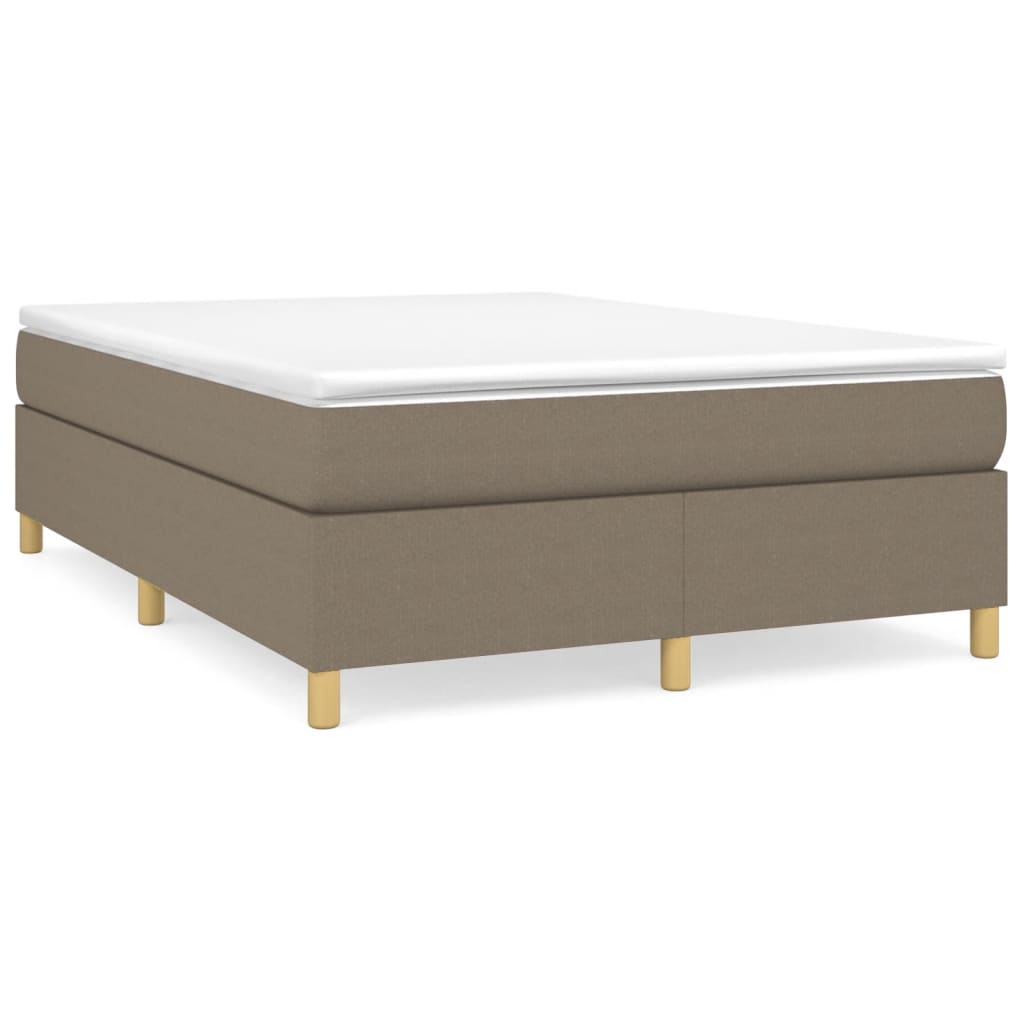 Cadre de lit à ressorts taupe 140x190 cm tissu - XIOS