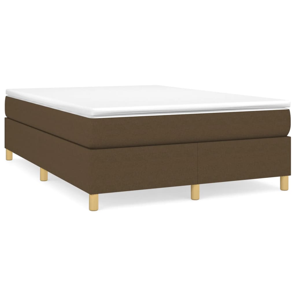 Cadre de lit à ressorts marron foncé 140x200 cm tissu - XIOS