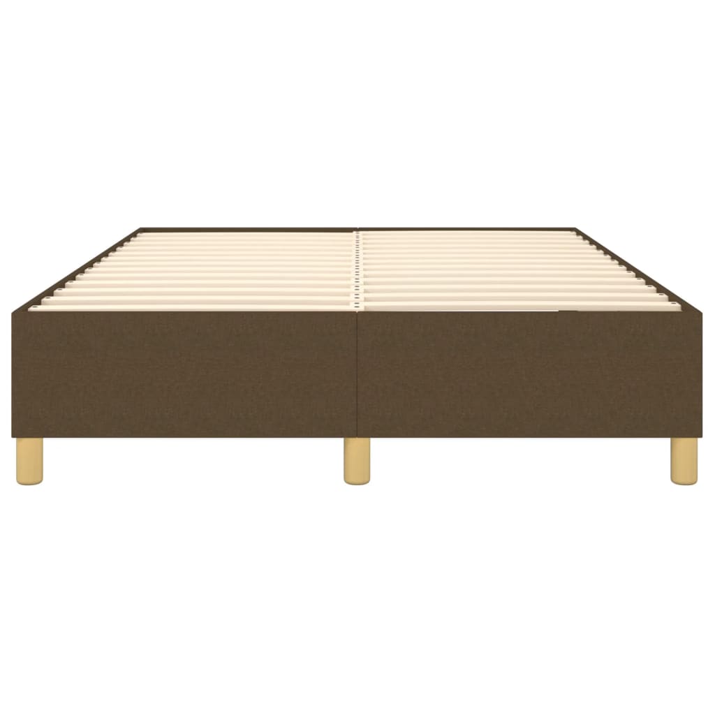 Cadre de lit à ressorts marron foncé 140x200 cm tissu - XIOS