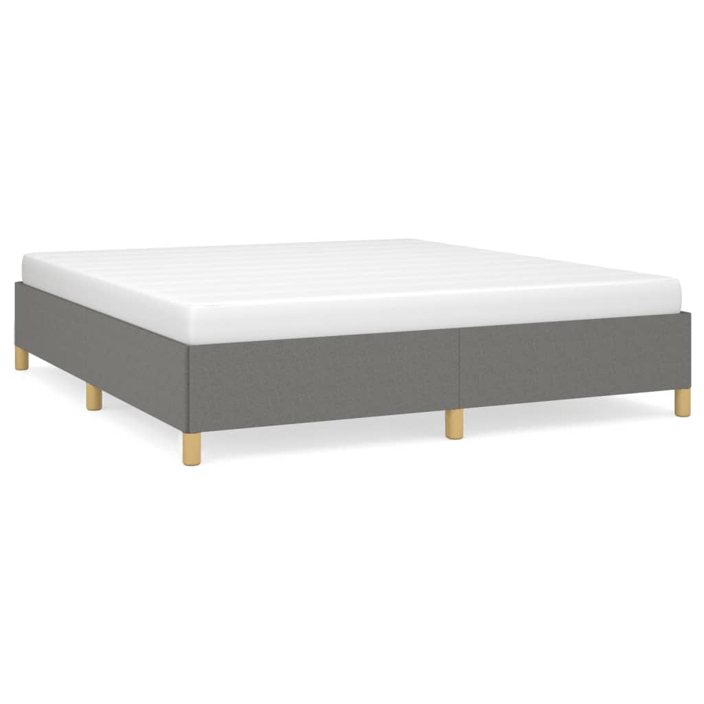Cadre de lit sans matelas gris foncé 160x200 cm tissu - XIOS