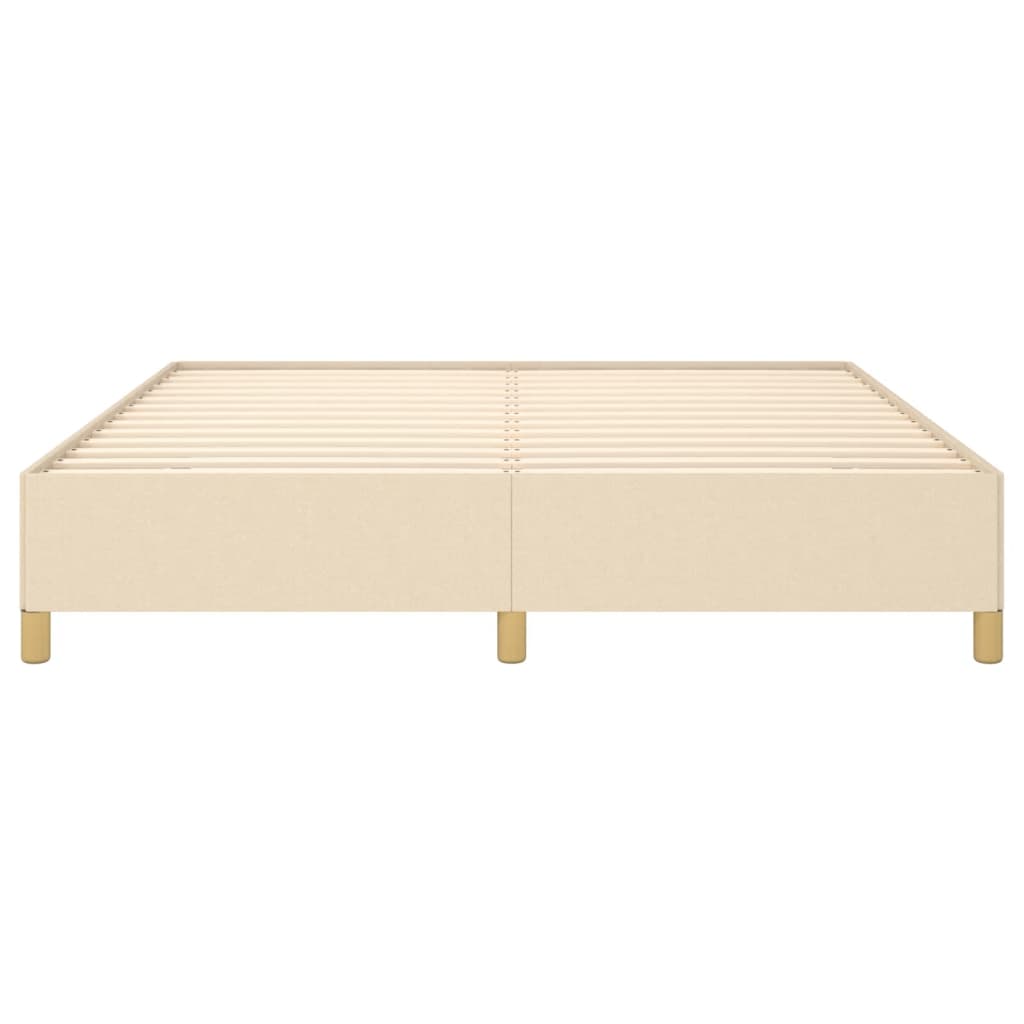 Cadre de lit sans matelas crème 160x200 cm tissu - XIOS