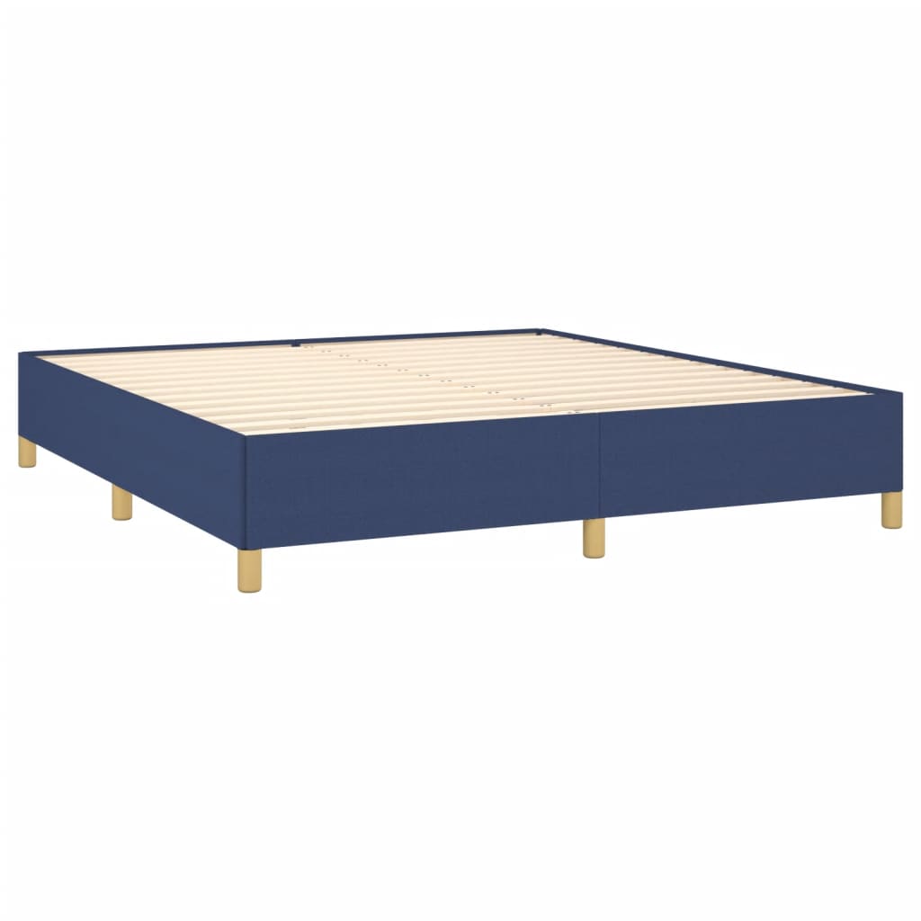 Cadre de lit sans matelas bleu 160x200 cm tissu - XIOS