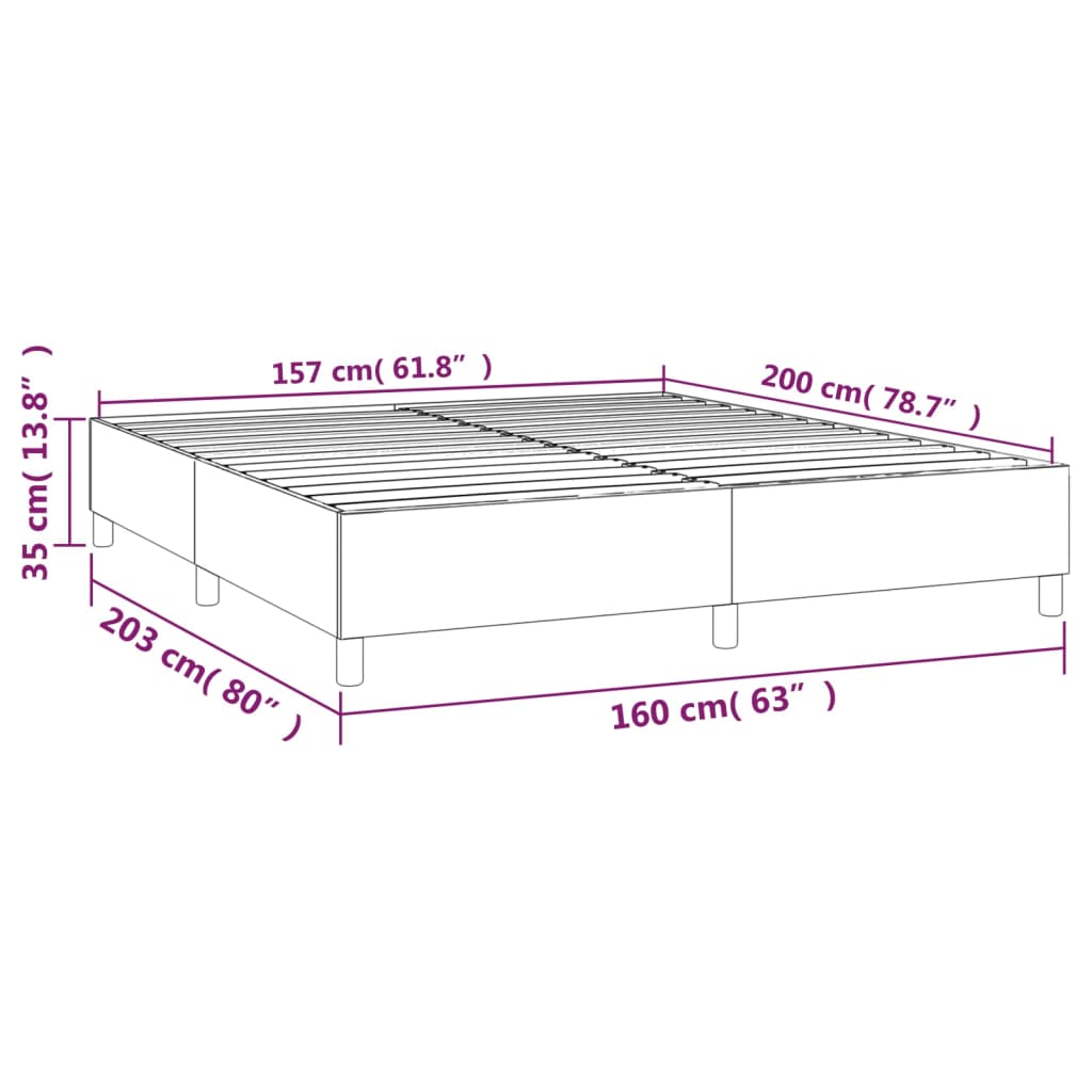 Cadre de lit sans matelas bleu 160x200 cm tissu - XIOS