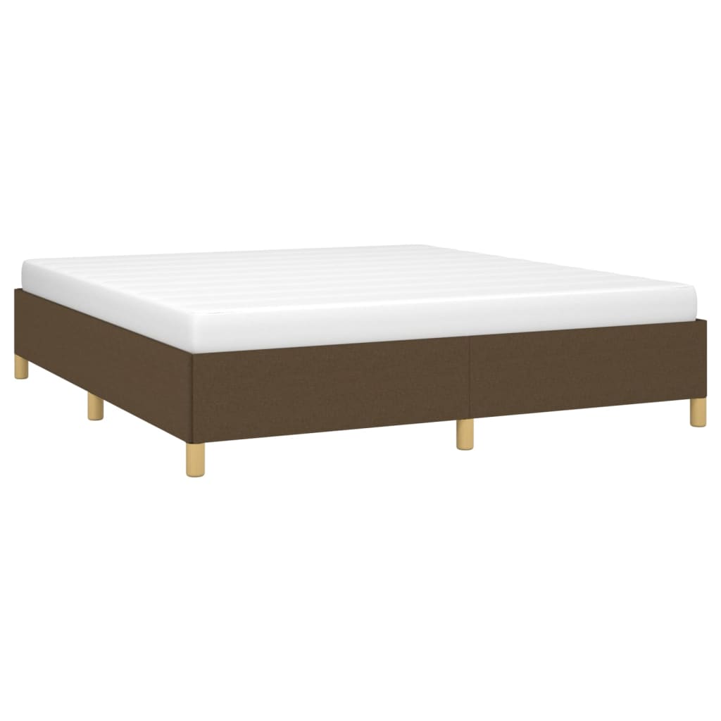 Cadre de lit sans matelas marron foncé 180x200 cm tissu - XIOS