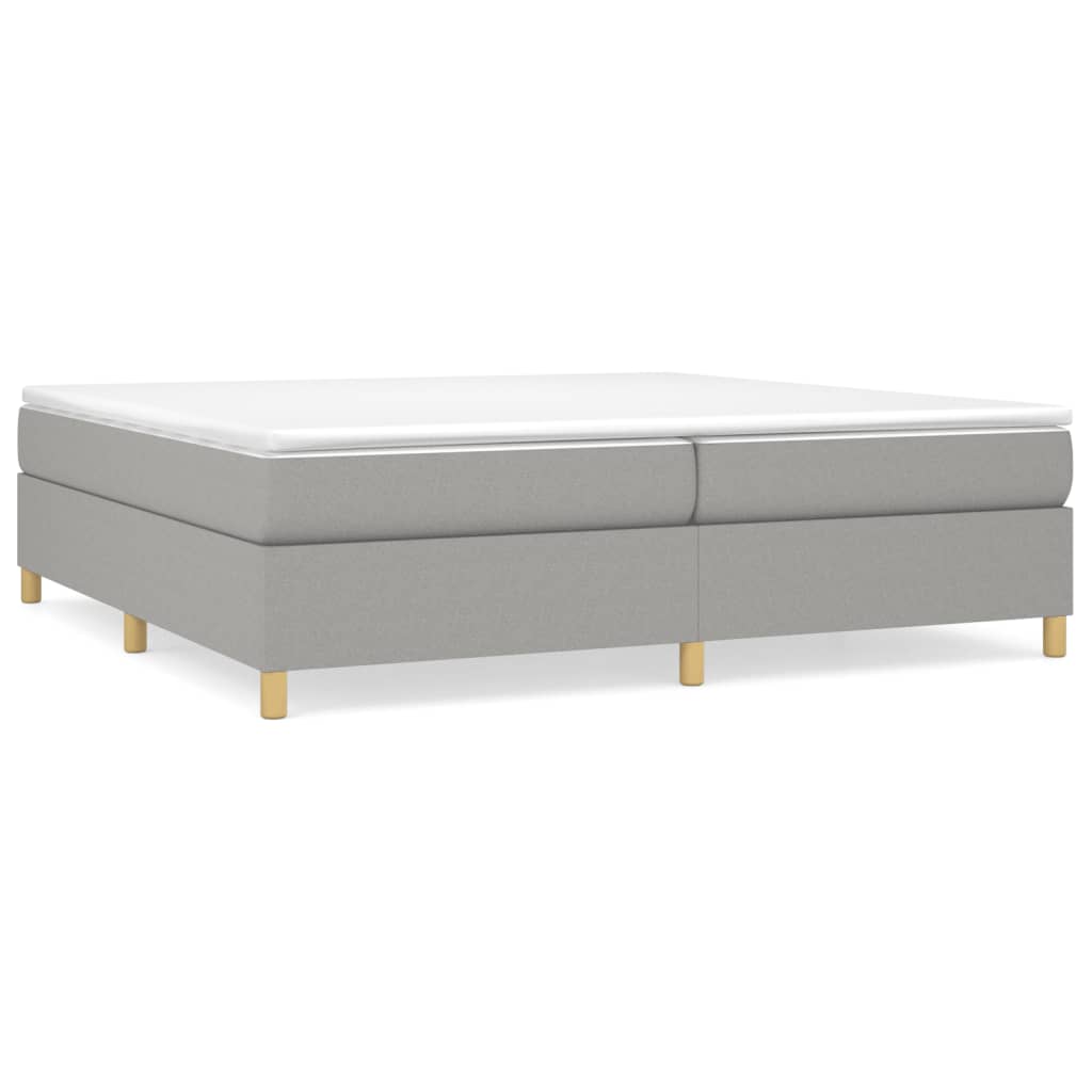 Cadre de lit sans matelas gris clair 200x200 cm tissu - XIOS