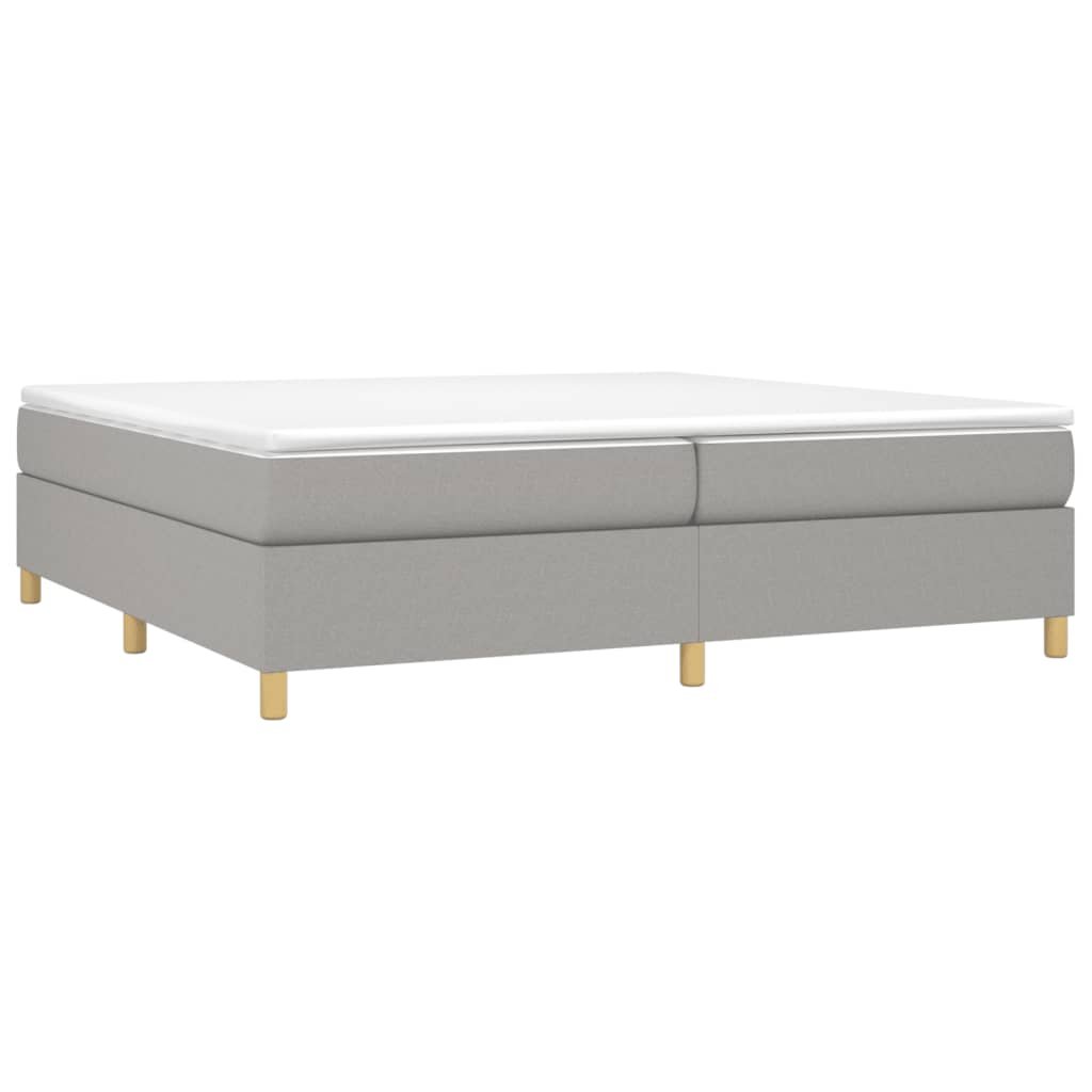 Cadre de lit sans matelas gris clair 200x200 cm tissu - XIOS