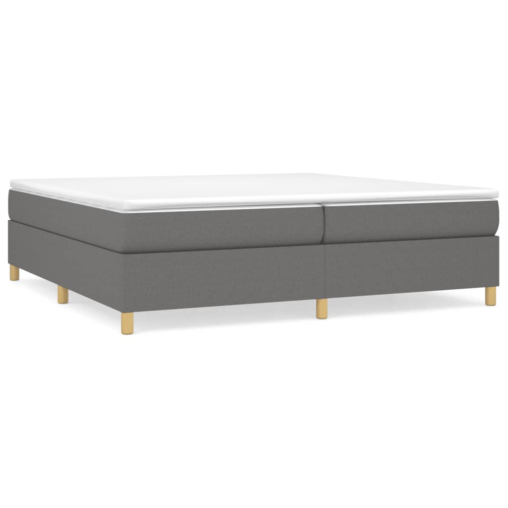 Cadre de lit sans matelas gris foncé 200x200 cm tissu - XIOS