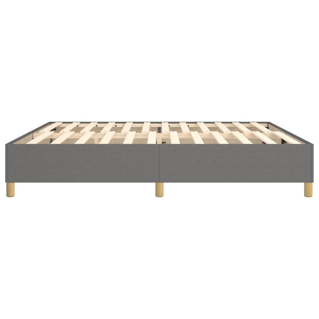 Cadre de lit sans matelas gris foncé 200x200 cm tissu - XIOS