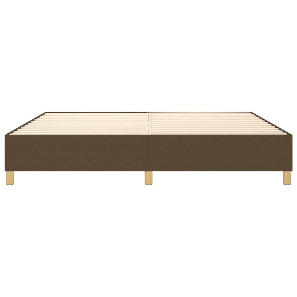 Cadre de lit sans matelas marron foncé 200x200 cm tissu - XIOS