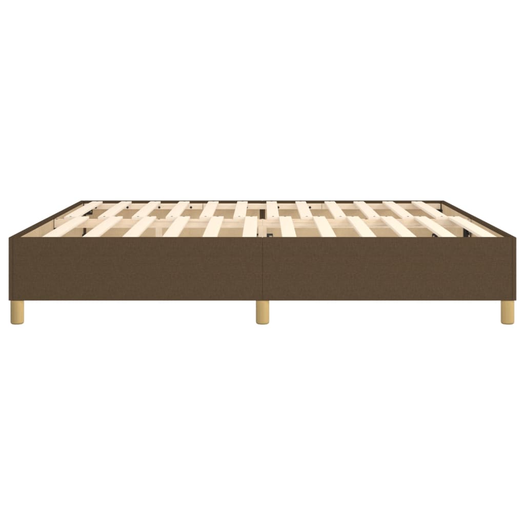 Cadre de lit sans matelas marron foncé 200x200 cm tissu - XIOS