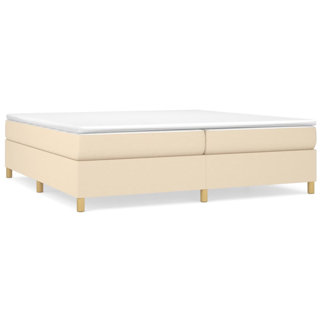 Cadre de lit sans matelas crème 200x200 cm tissu - XIOS