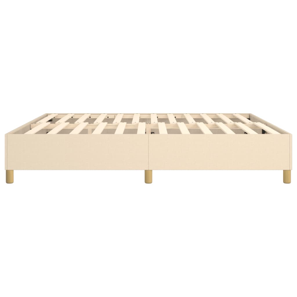 Cadre de lit sans matelas crème 200x200 cm tissu - XIOS