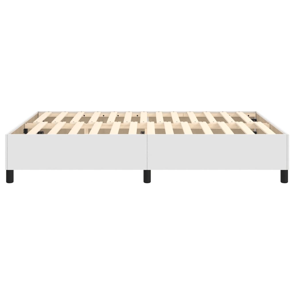 Cadre de lit sans matelas blanc 140x190 cm similicuir - XIOS