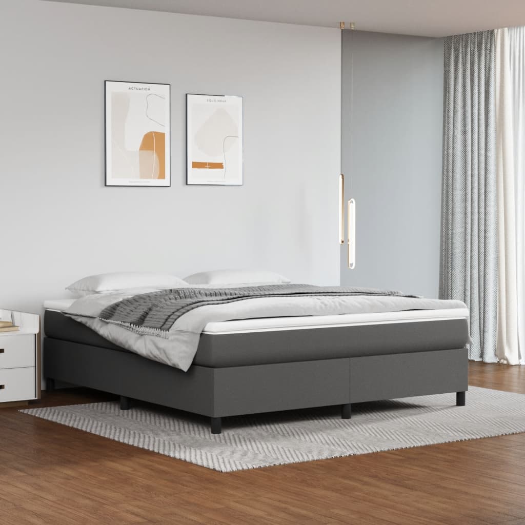 Cadre de lit sans matelas gris 160x200 cm similicuir - XIOS