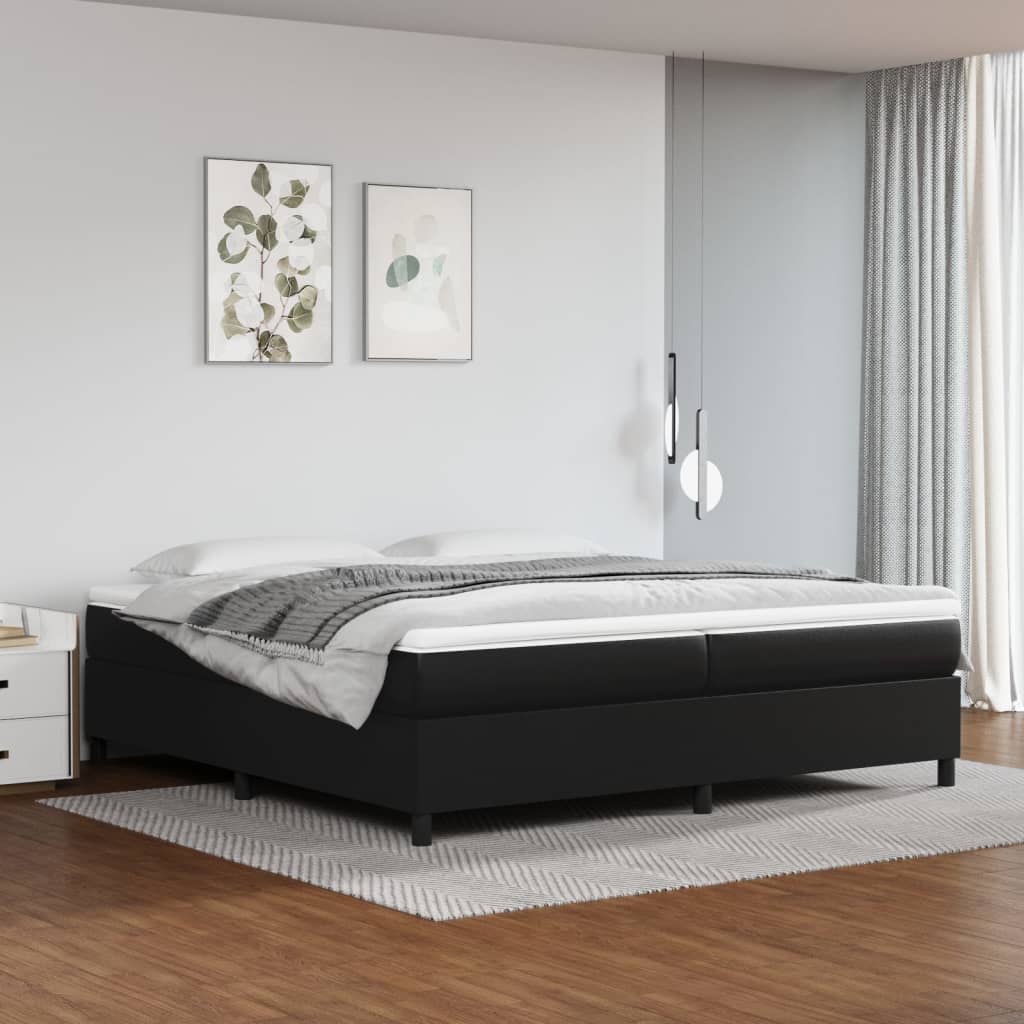 Cadre de lit sans matelas noir 200x200 cm similicuir - XIOS