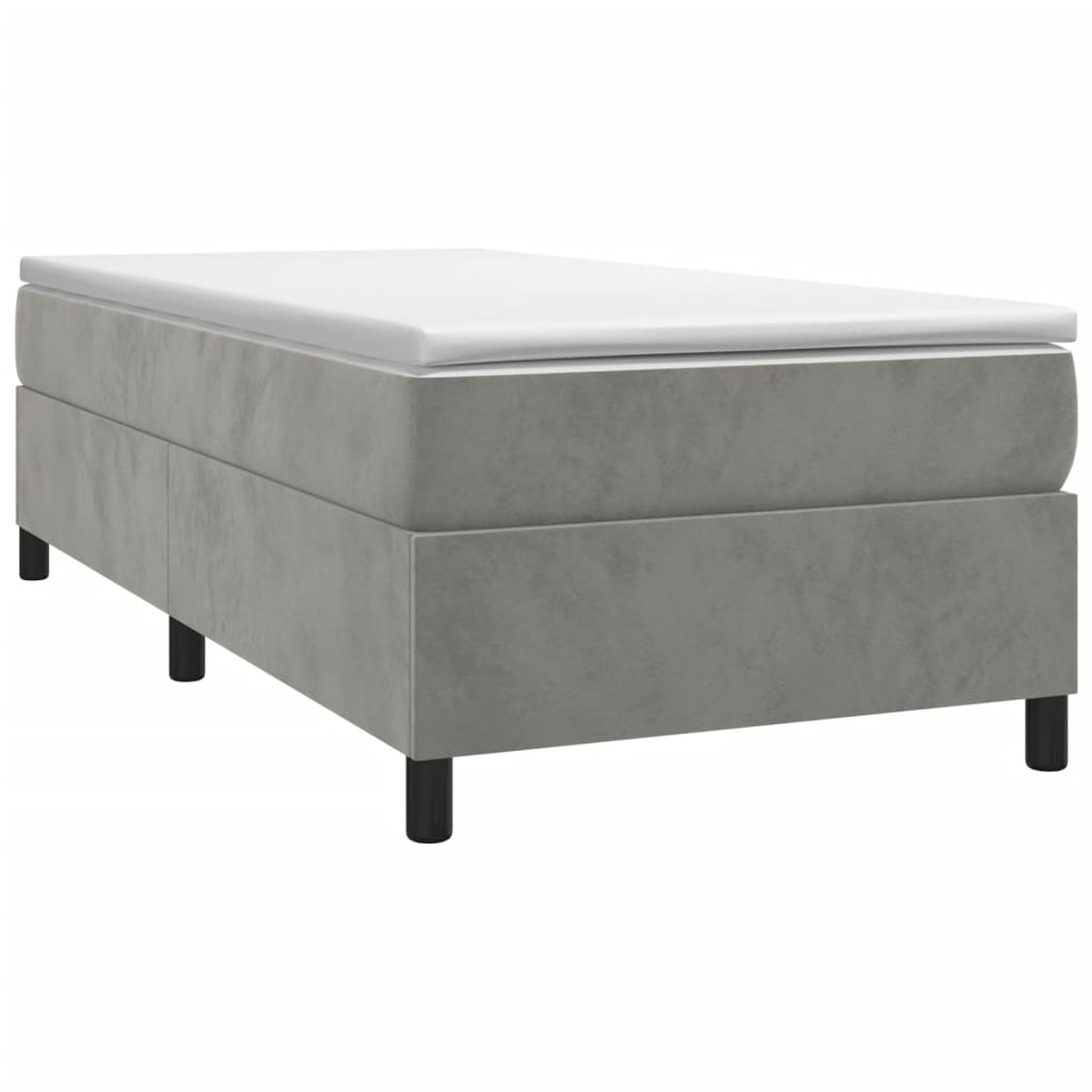 Cadre de lit sans matelas gris clair 80x200 cm velours - XIOS