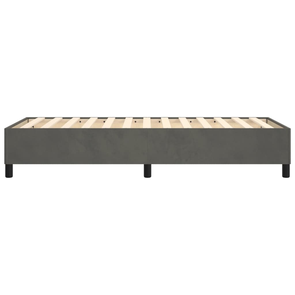 Cadre de lit sans matelas gris foncé 80x200 cm velours - XIOS