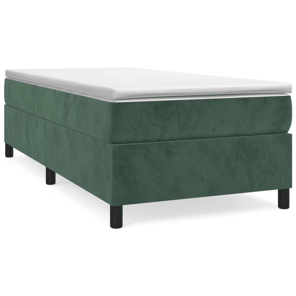 Cadre de lit sans matelas vert foncé 80x200 cm velours - XIOS