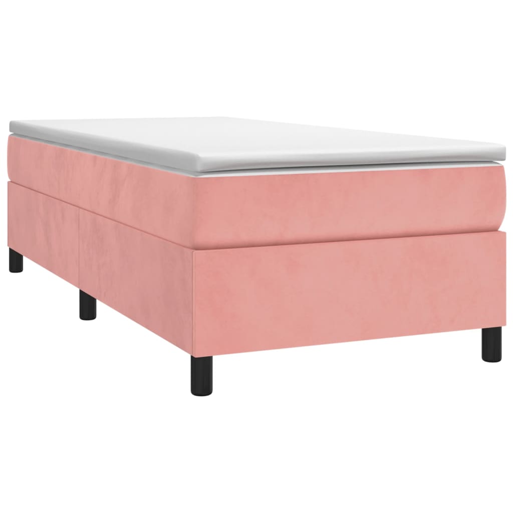 Cadre de lit sans matelas rose 80x200 cm velours - XIOS